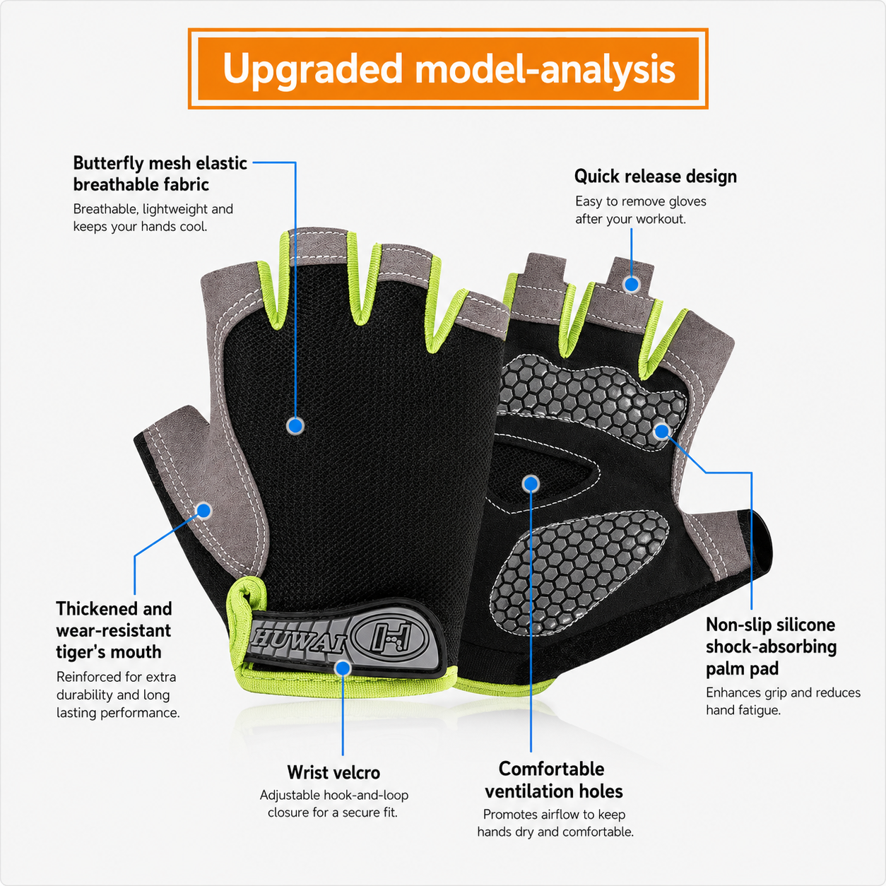Half Finger Fitness Gloves for Sports and Training