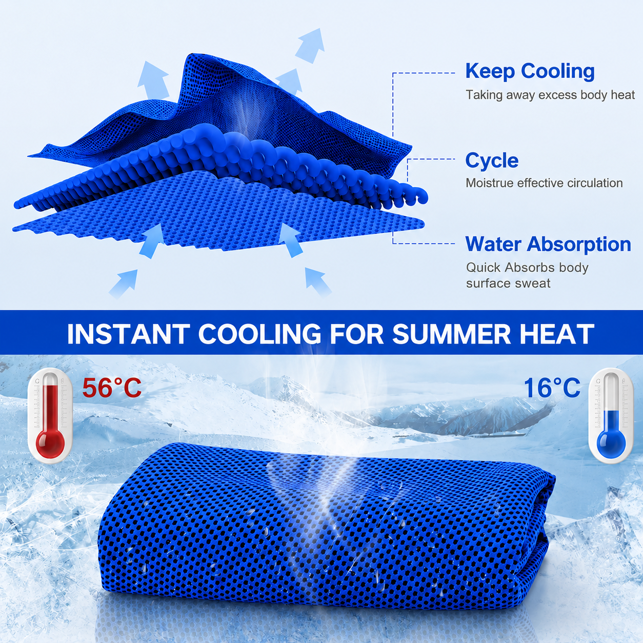 Cooling Quick-Dry Sports Towel for Gym and Outdoor