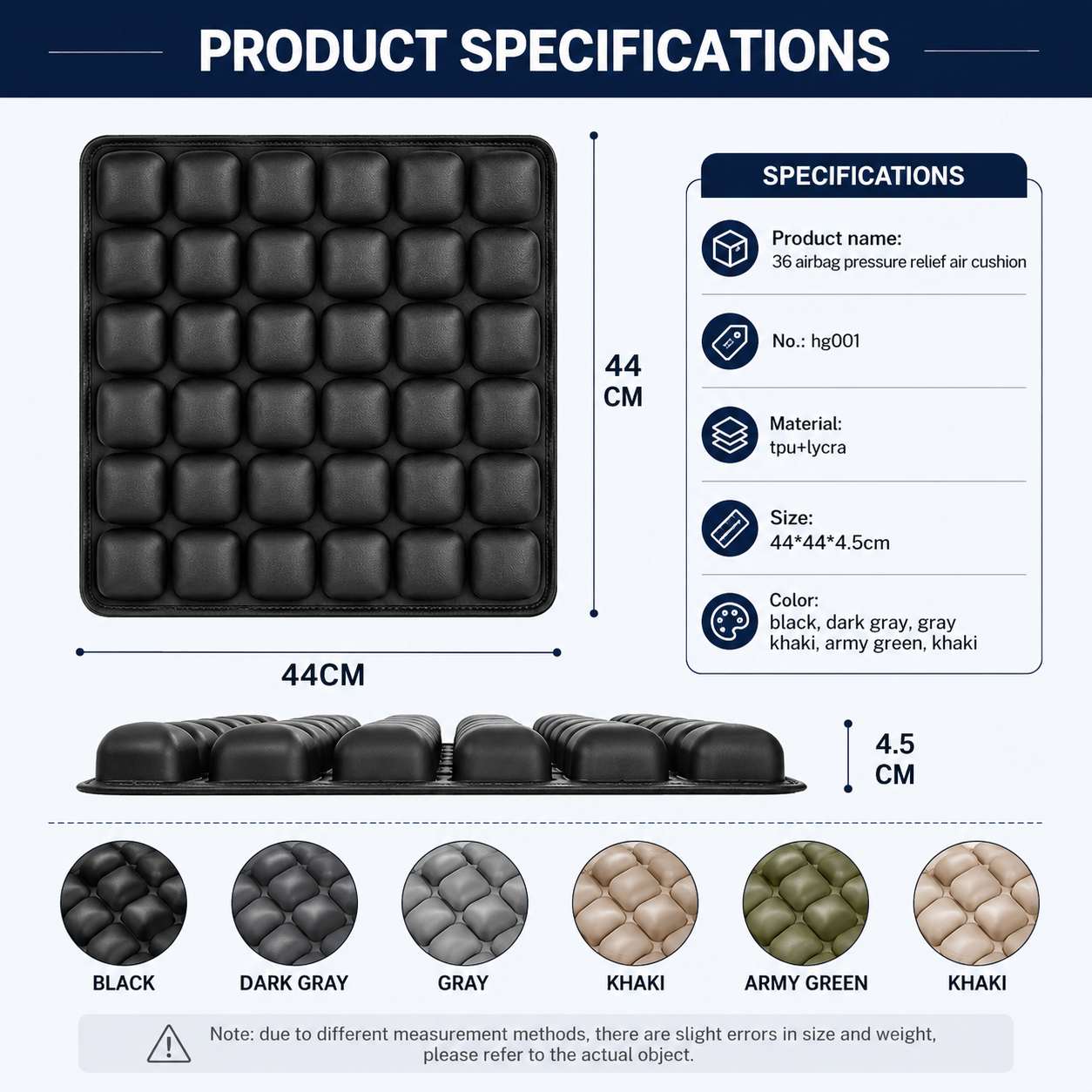 Air Pressure Relief Seat Cushion for Office and Car