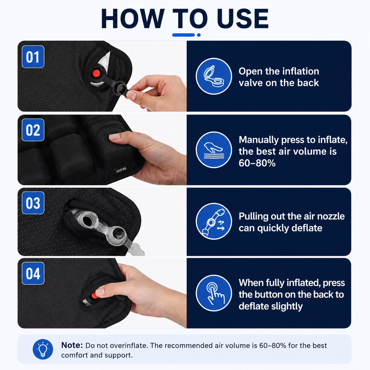 Air Pressure Relief Seat Cushion for Office and Car