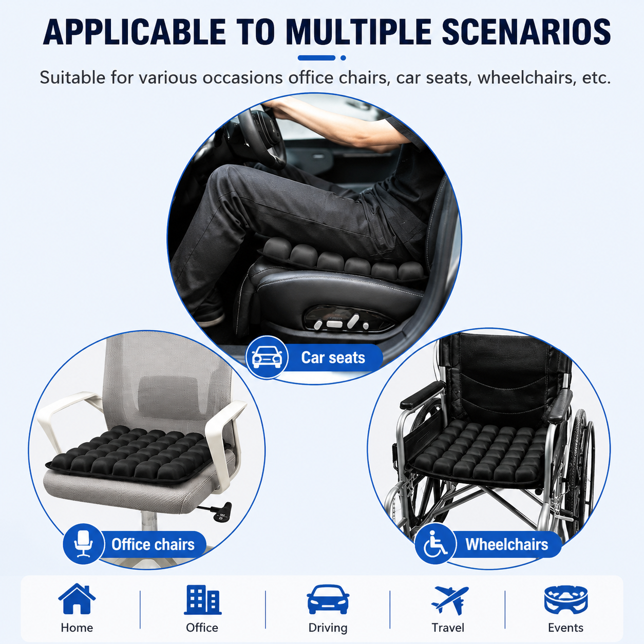 Air Pressure Relief Seat Cushion for Office and Car