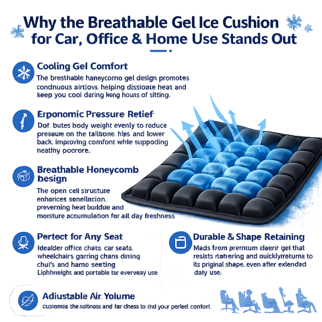 Air Pressure Relief Seat Cushion for Office and Car