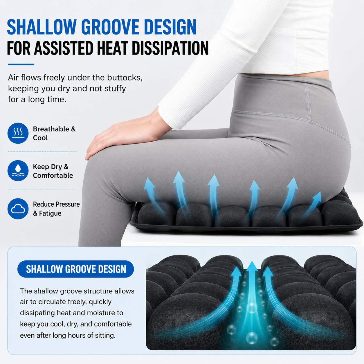Air Pressure Relief Seat Cushion for Office and Car